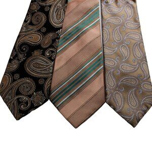 TIE SALE 3 Saxony Ties Neckties Striped / Paisley / Silk / Vintage / EUC PRINTS